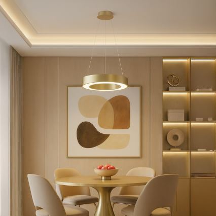 LED luster na sajli UNION LED/40W/230V 3000/4000/6500K prom. 40 cm zlatna