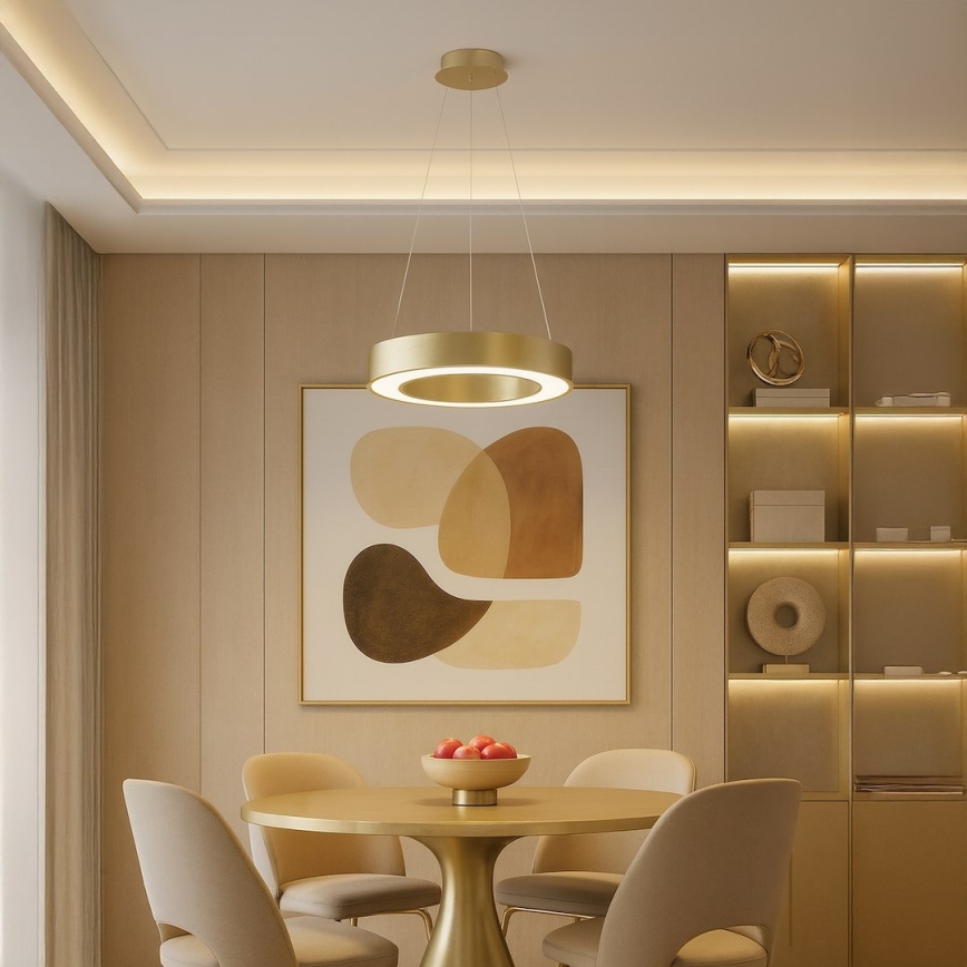 LED luster na sajli UNION LED/40W/230V 3000/4000/6500K prom. 40 cm zlatna