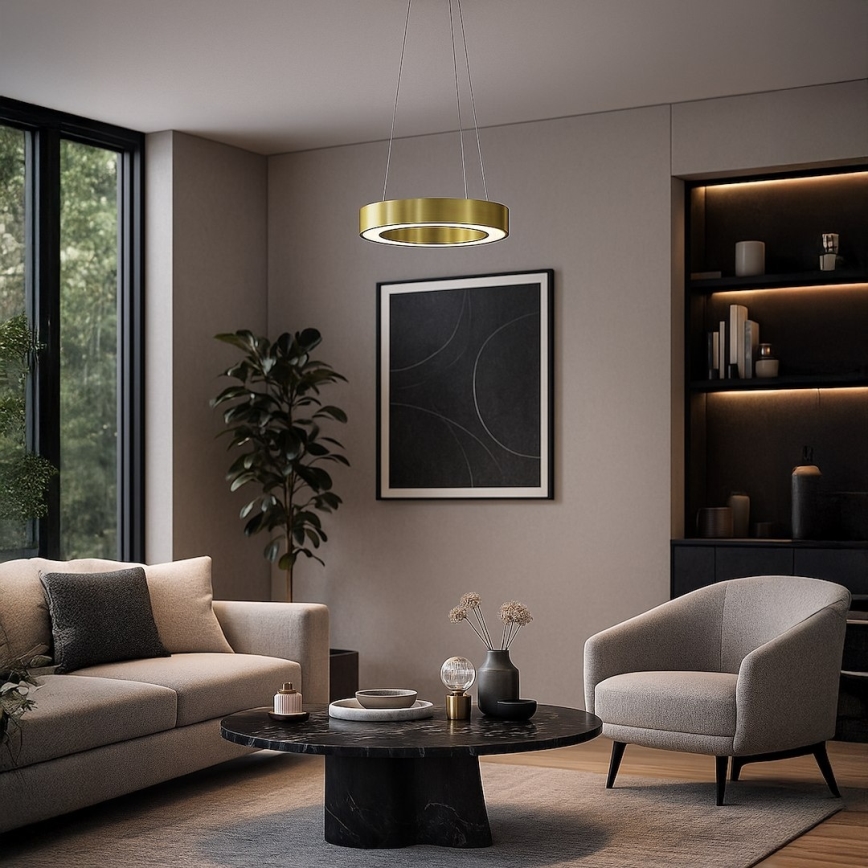 LED luster na sajli UNION LED/40W/230V 3000/4000/6500K prom. 40 cm zlatna