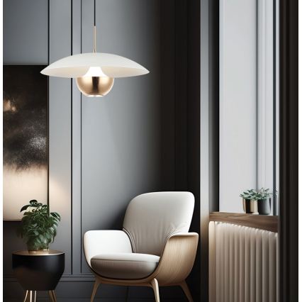LED luster na sajli VALIA LED/9W/230V bijela/zlatna