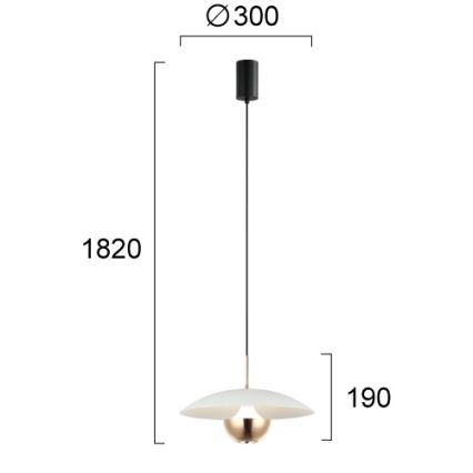 LED luster na sajli VALIA LED/9W/230V bijela/zlatna