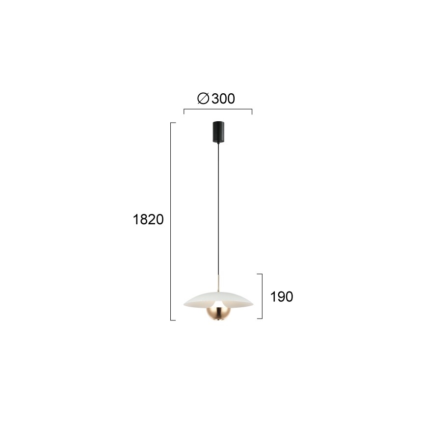 LED luster na sajli VALIA LED/9W/230V bijela/zlatna
