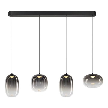 LED Luster na sajli VASO LED/15W/230V crna/dimna