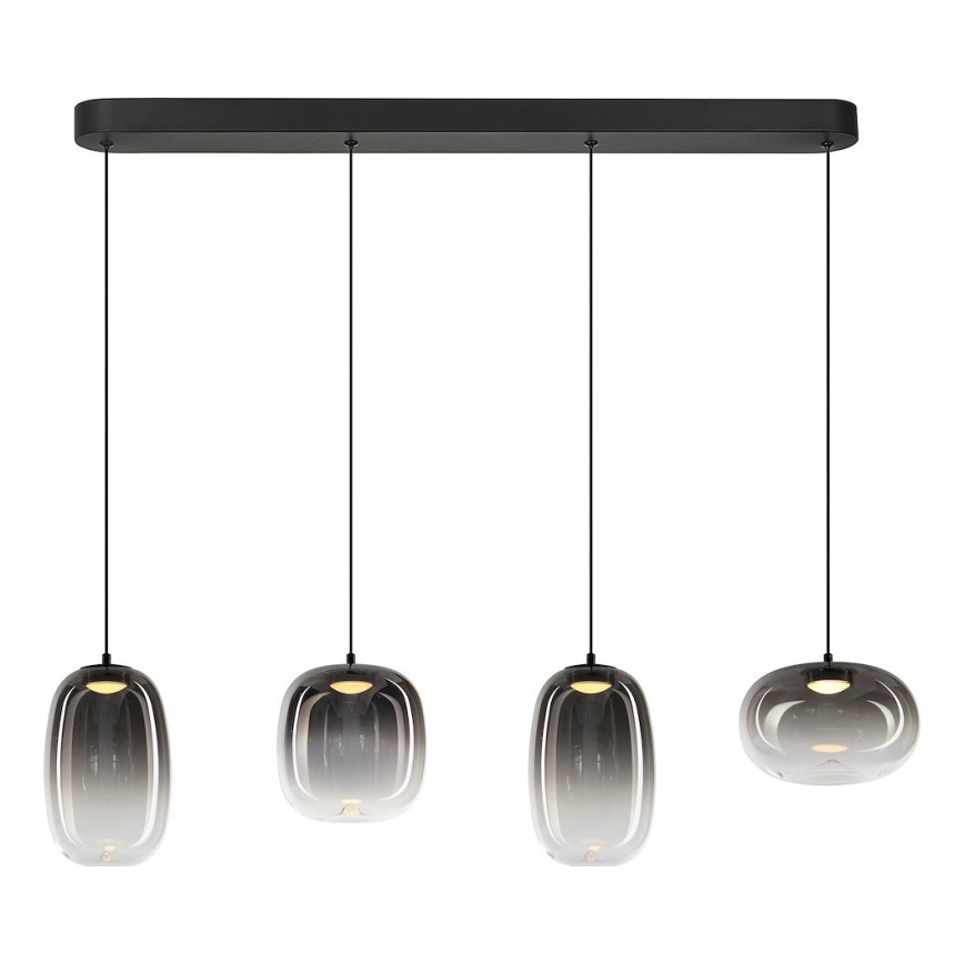 LED Luster na sajli VASO LED/15W/230V crna/dimna