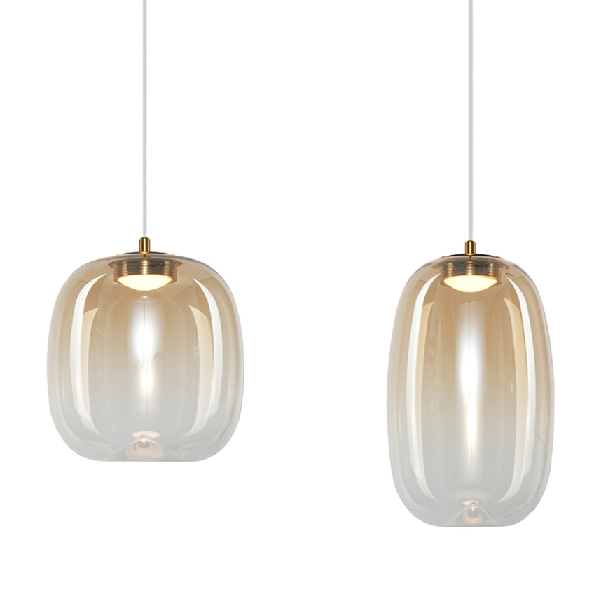 LED Luster na sajli VASO LED/15W/230V zlatna/dimna