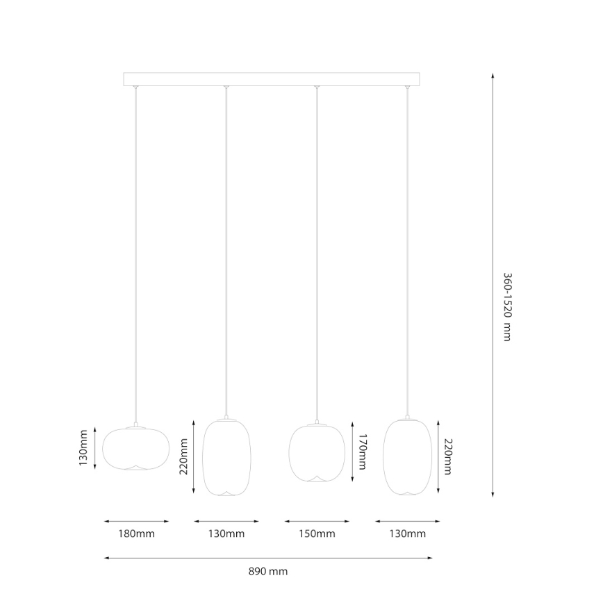 LED Luster na sajli VASO LED/15W/230V zlatna/dimna