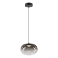 LED Luster na sajli VASO LED/4W/230V pr. 18 cm crna/dimna