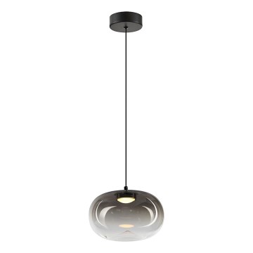 LED Luster na sajli VASO LED/4W/230V pr. 18 cm crna/dimna