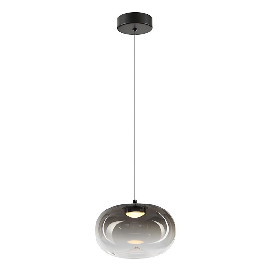 LED Luster na sajli VASO LED/4W/230V pr. 18 cm crna/dimna