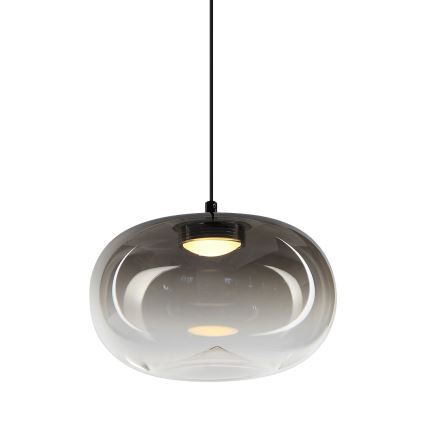 LED Luster na sajli VASO LED/4W/230V pr. 18 cm crna/dimna