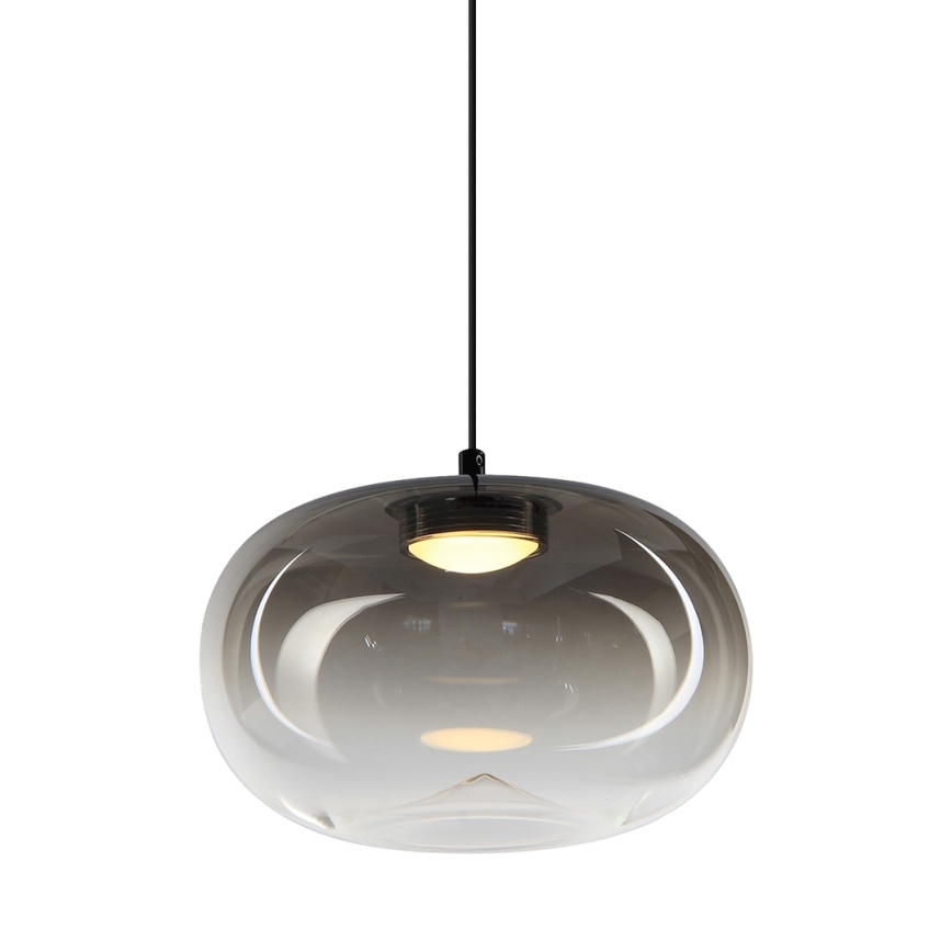 LED Luster na sajli VASO LED/4W/230V pr. 18 cm crna/dimna