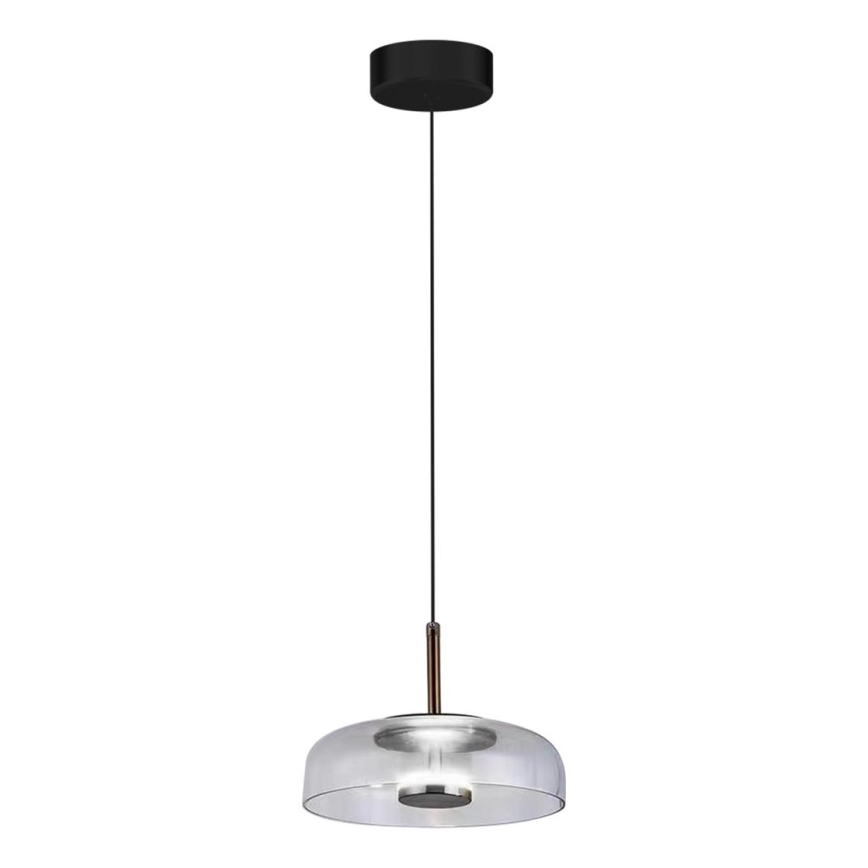 LED Luster na sajli VETRO LED/6W/230V pr. 23 cm siva/crna