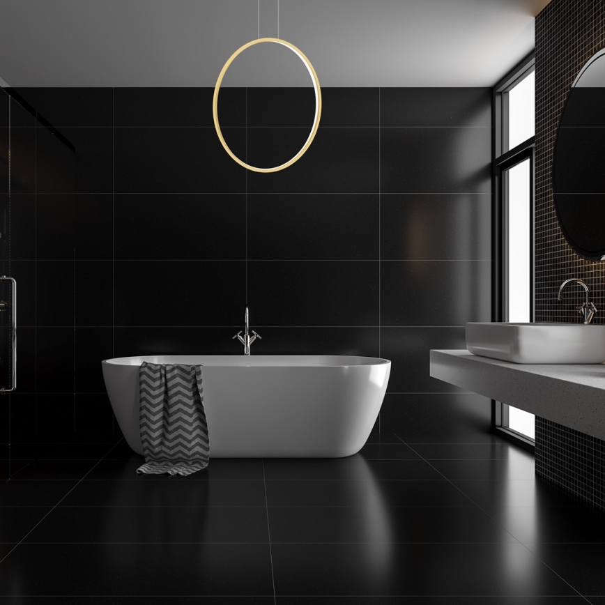 LED Luster na sajli za kupaonicu SATURNO LED/46W/230V IP44 zlatna