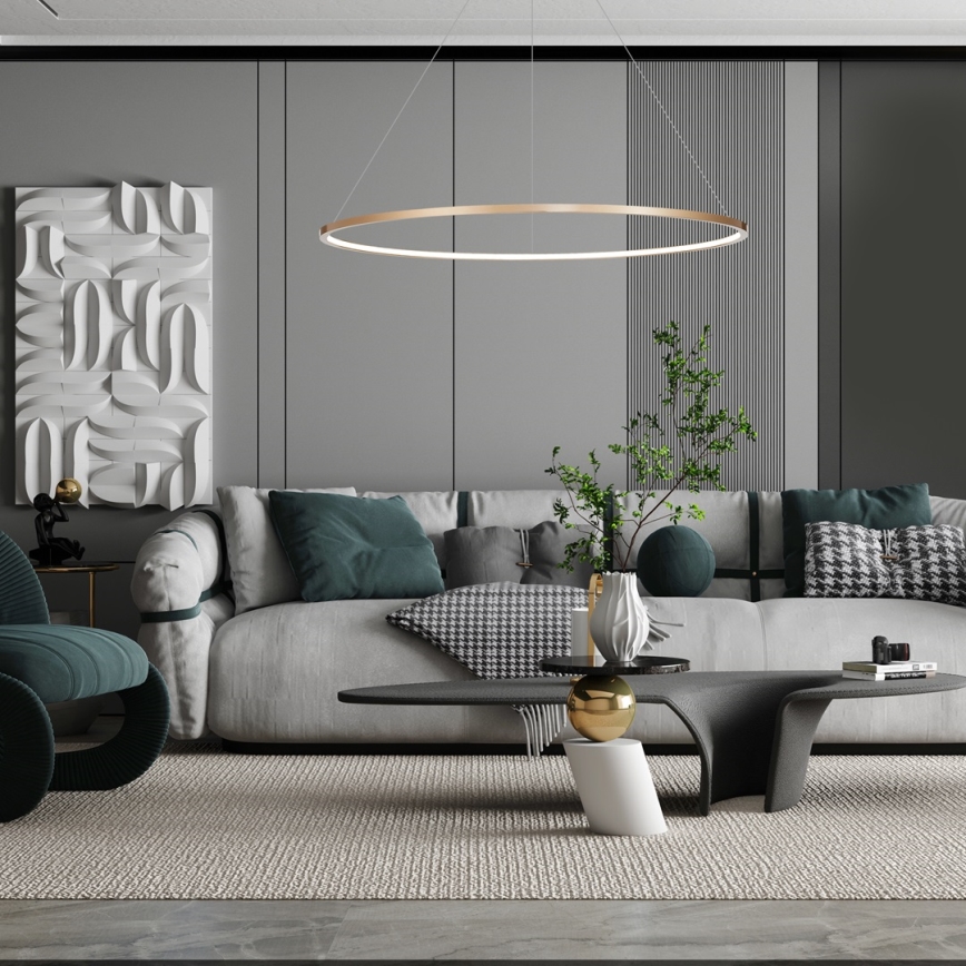 LED Luster na sajli za kupaonicu SATURNO LED/65W/230V IP44 zlatna