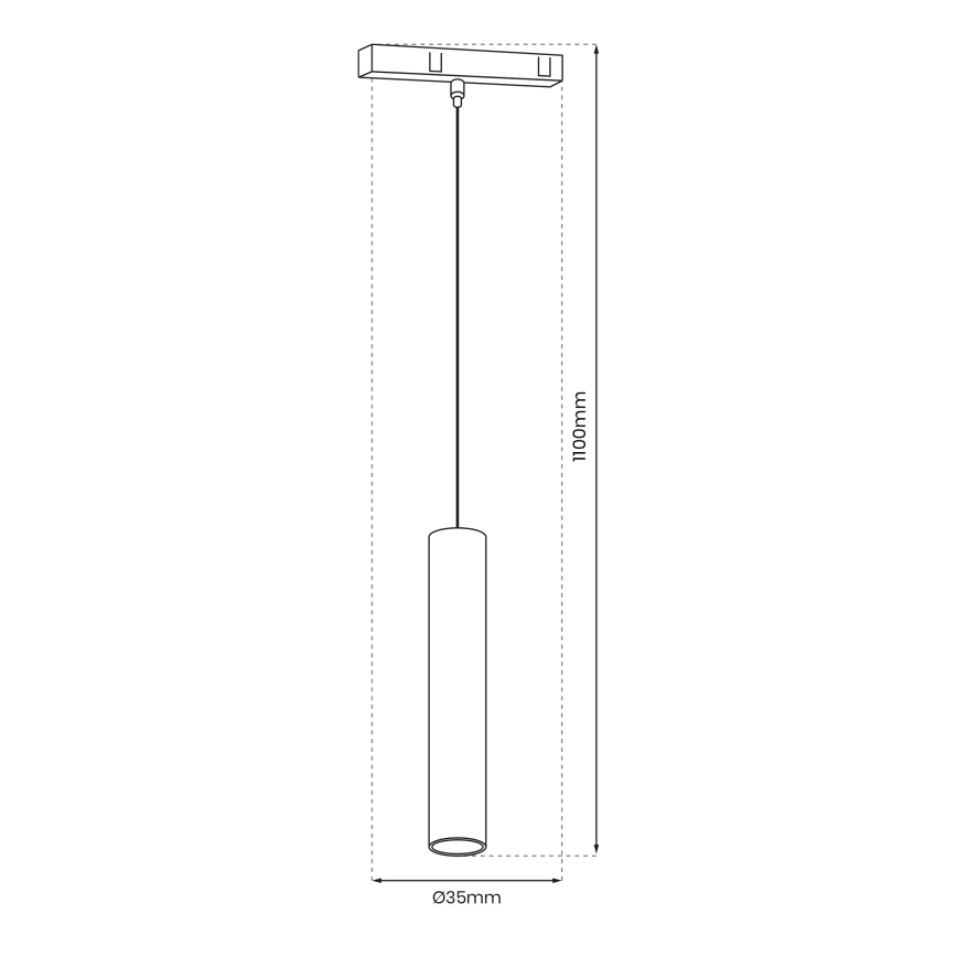 LED Luster na sajli za tračni sustav MAGNETIC TRACK LED/7W/48V crna