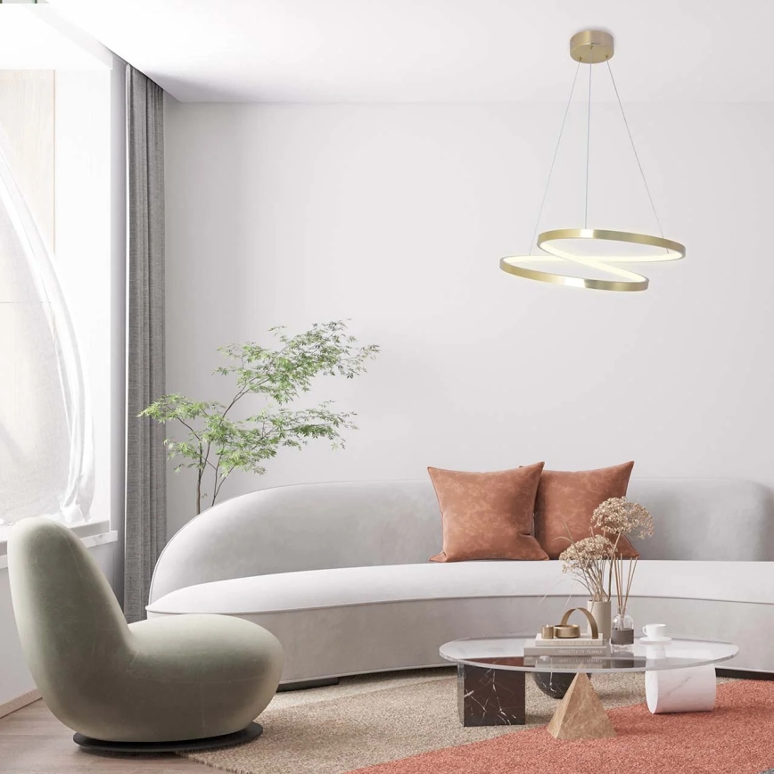LED luster na sajli ZEFIRA LED/40W/230V 4000K pr. 50 cm zlatna