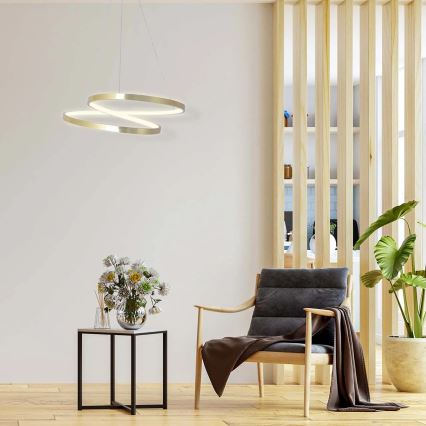 LED luster na sajli ZEFIRA LED/40W/230V 4000K pr. 50 cm zlatna