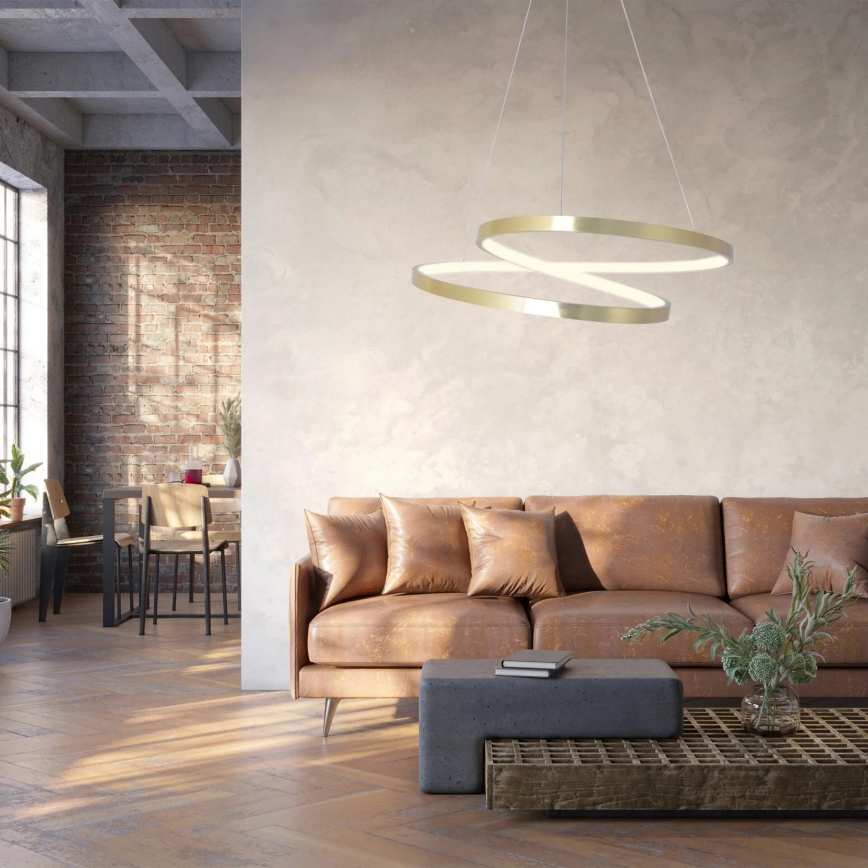 LED luster na sajli ZEFIRA LED/40W/230V 4000K pr. 50 cm zlatna
