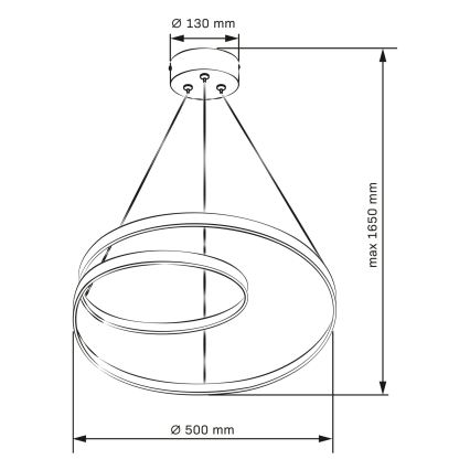 LED luster na sajli ZEFIRA LED/40W/230V 4000K pr. 50 cm zlatna