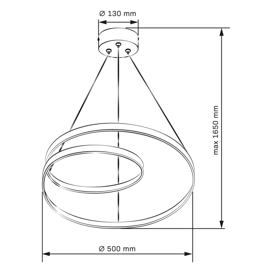 LED luster na sajli ZEFIRA LED/40W/230V 4000K pr. 50 cm zlatna