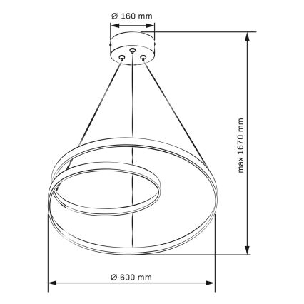 LED Luster na sajli ZEFIRA LED/52W/230V 4000K pr. 60 cm antracit