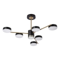 LED luster na štapu 6xLED/7W/230V + LED/6W 3000-6000K promjer 69 cm zlatna/crna