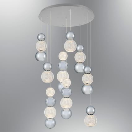 LED Luster na uže CREMONA LED/51W/230V 3000K matni krom
