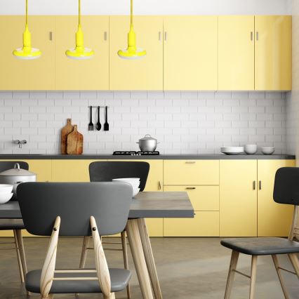 LED luster na užetu 1xE27/15W/230V 6000K žuta