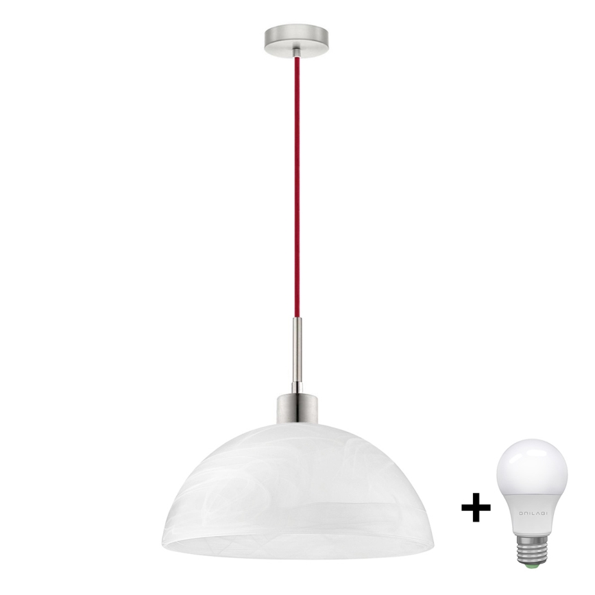LED luster na užetu 1xE27/60W/230V bijela