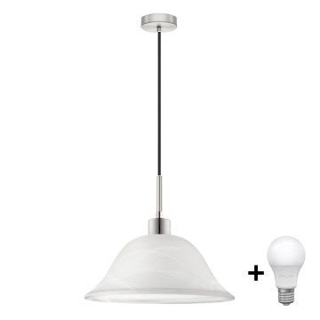 LED luster na užetu 1xE27/60W/230V bijela