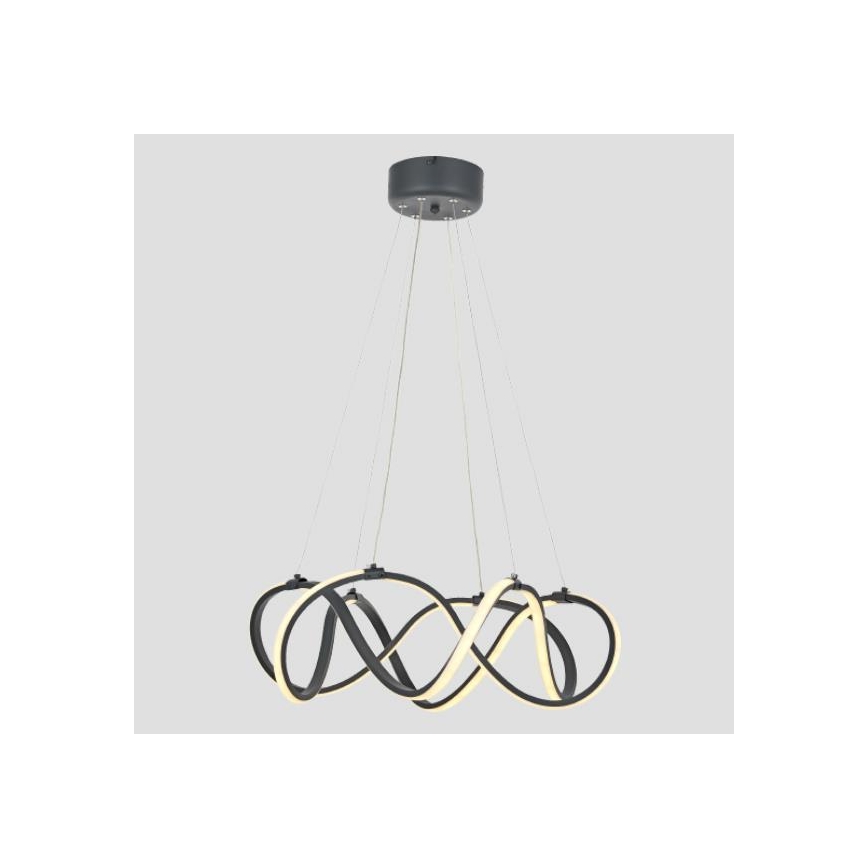 LED luster na užetu 2xLED/27W/230V 3000/4000/6000K crna