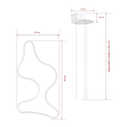 LED Luster na užetu ARTISAN LED/36W/230V 4000K bijeli