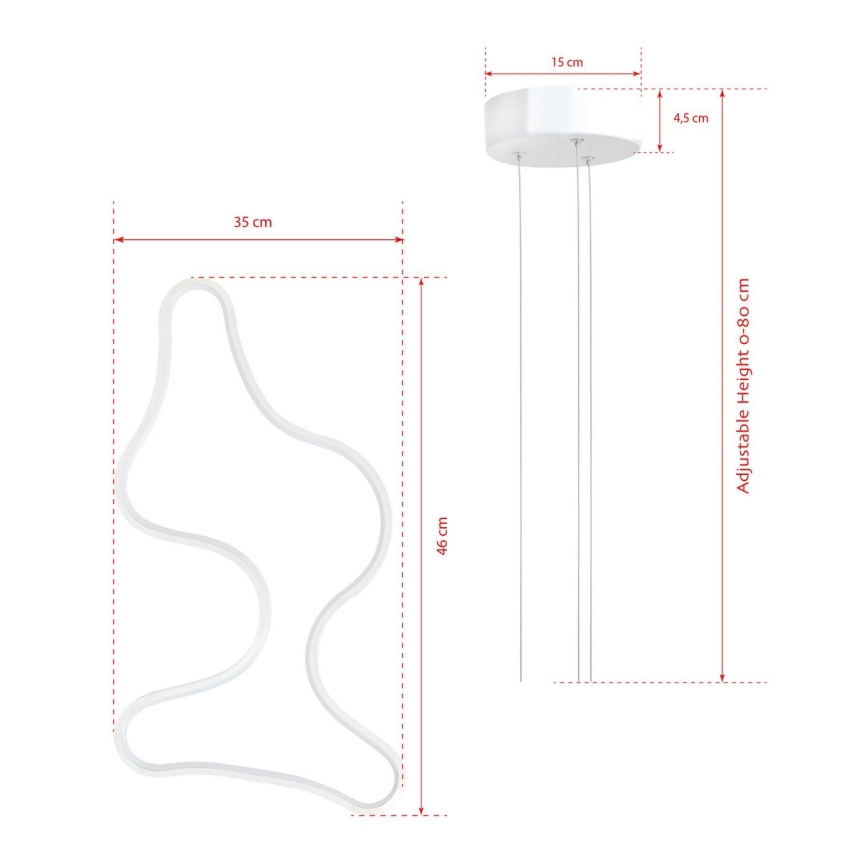 LED Luster na užetu ARTISAN LED/36W/230V 4000K bijeli