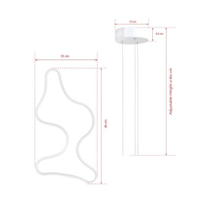 LED Luster na užetu ARTISAN LED/36W/230V 6500K bijeli