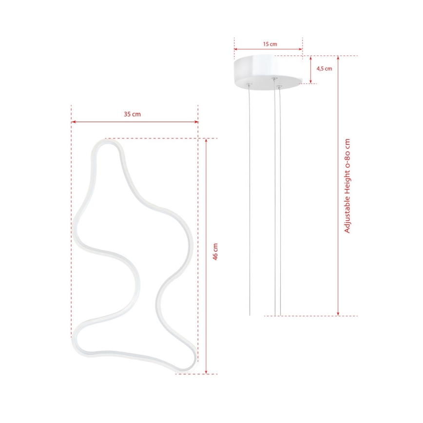 LED Luster na užetu ARTISAN LED/36W/230V 6500K bijeli
