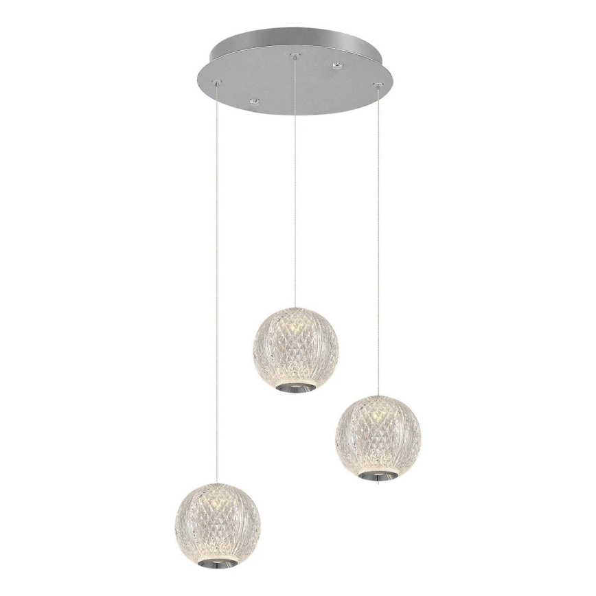 LED Luster na užetu CREMONA 3xLED/5W/230V 3000K matni krom