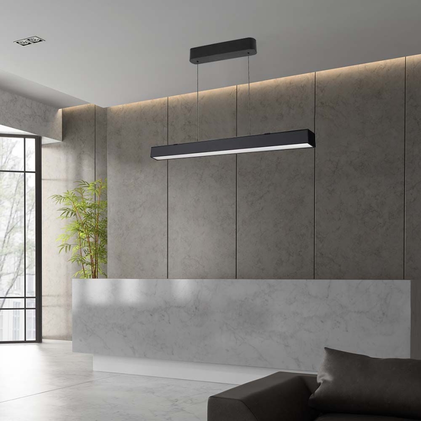 LED luster na užetu LED/40W/230V 3000/4000/6400K crna