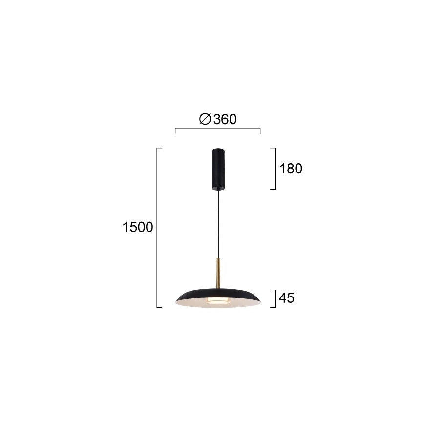 LED luster na užetu NUDO LED/11W/230V 3000/4000/6000K crne boje