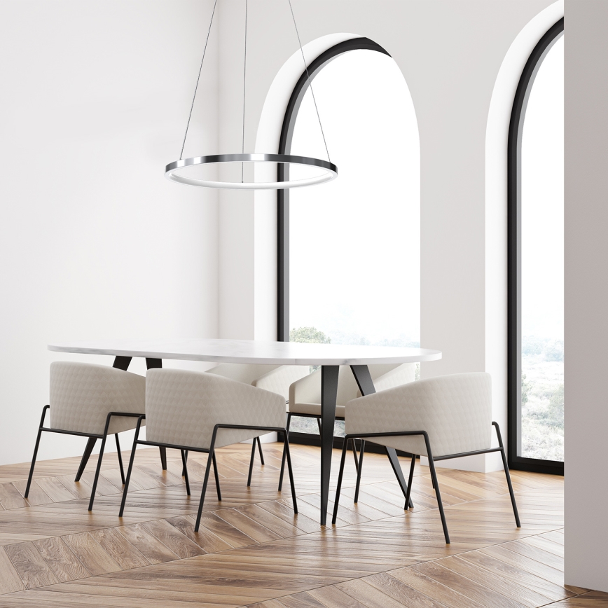 LED luster na užetu ROTONDA LED/27W/230V sjajni krom