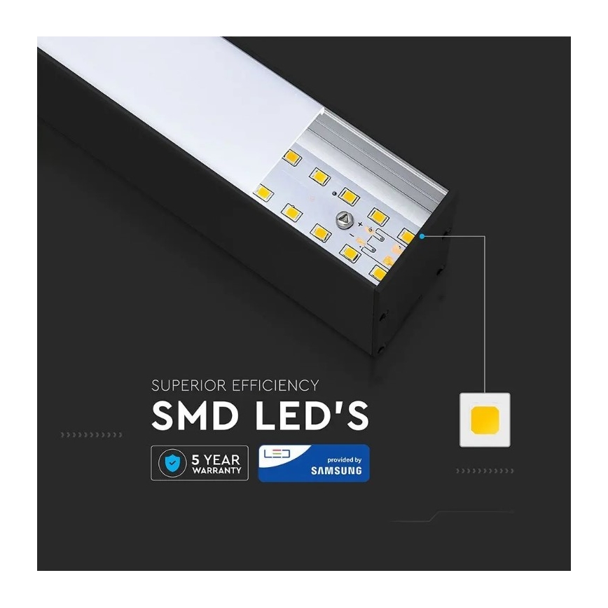 LED luster na užetu SAMSUNG CHIP LED/40W/230V 4000K crna