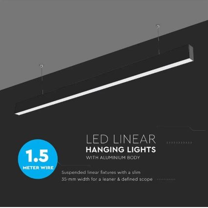 LED luster na užetu SAMSUNG CHIP LED/40W/230V 4000K crna