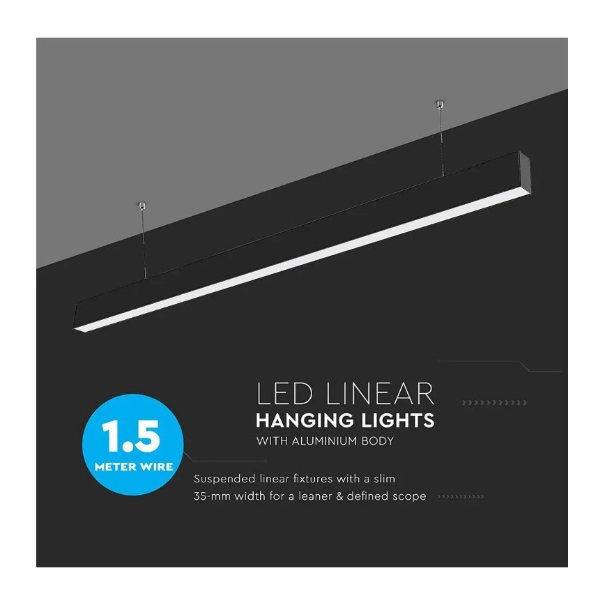 LED luster na užetu SAMSUNG CHIP LED/40W/230V 4000K crna