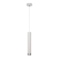 LED luster na užetu TUBA 1xGU10/4,8W/230V bijela/sjajni krom