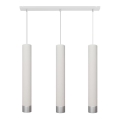LED Luster na užetu TUBA 3xGU10/4,8W/230V bijela/sjajni krom