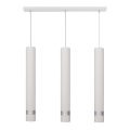 LED Luster na užetu TUBA 3xGU10/4,8W/230V bijela/sjajni krom