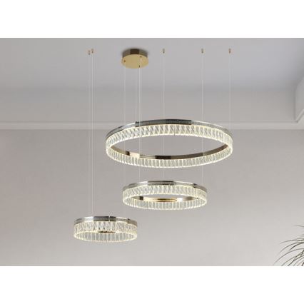 LED kristalni luster s prigušivanjem na sajli THALIA LED/120W/230V 3000-6000K + daljinski upravljač