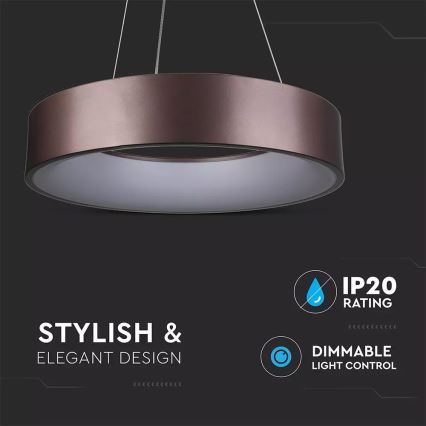 LED luster s mogućnošću prigušivanja na sajli LED/20W/230V