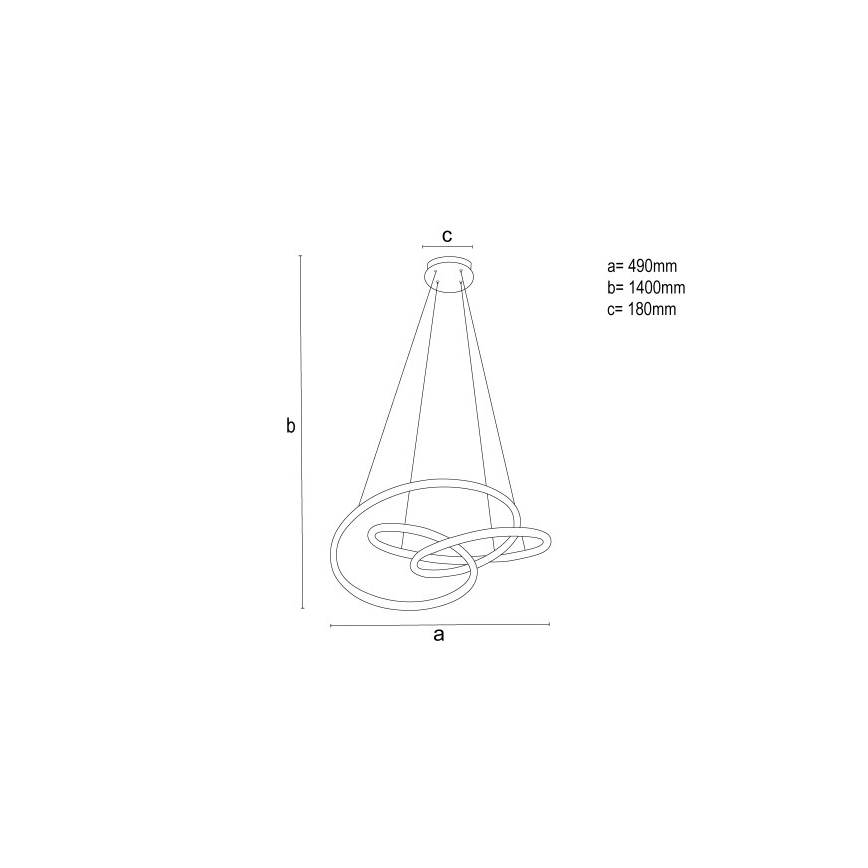 LED luster s prigušivanjem na sajli LED/85W/230V 3000-6500K Ø 49 cm + daljinski upravljač