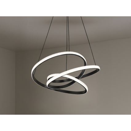 LED luster na sajli s funkcijom prigušivanja LED/90W/230V 3000-6500K promjer 47 cm + daljinski upravljač