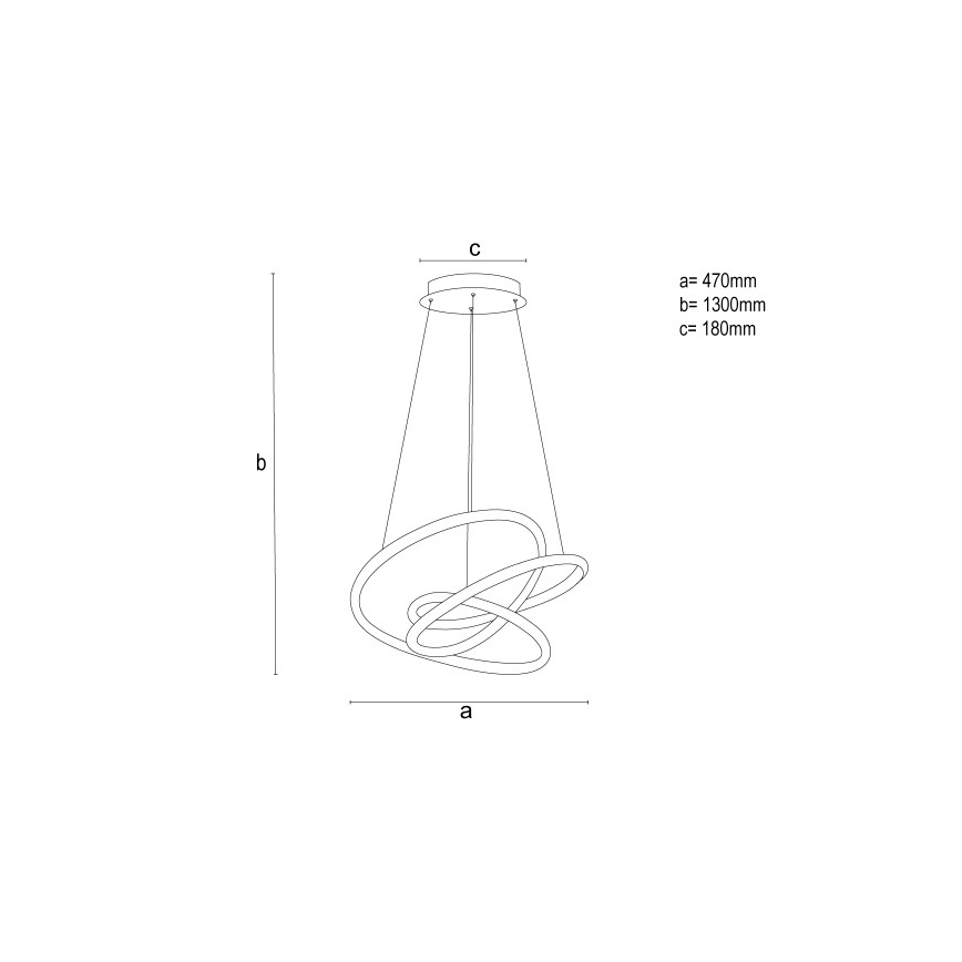 LED luster na sajli s funkcijom prigušivanja LED/90W/230V 3000-6500K promjer 47 cm + daljinski upravljač